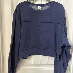 PINK Victoria's Secret Navy Cropped Crew Sweatshirt